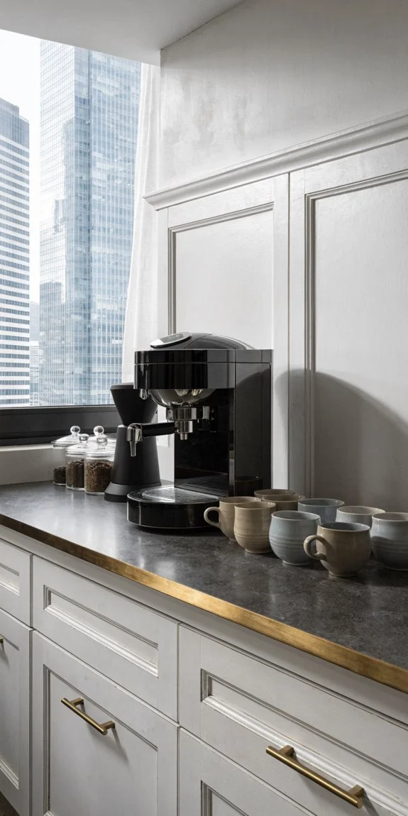 sleek minimalist hidden appliance bar
