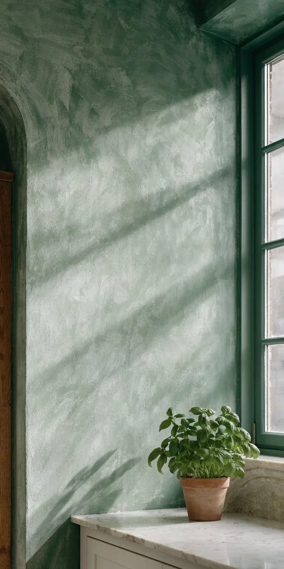 soothing sage elevates kitchen ambiance