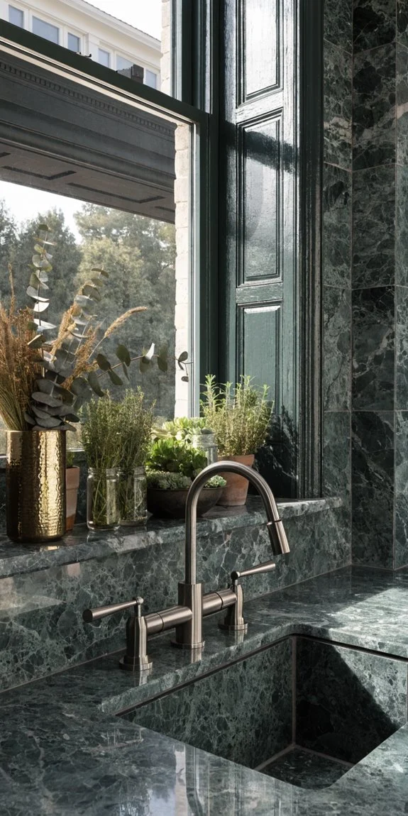 space over sink enhances kitchen light and privacy