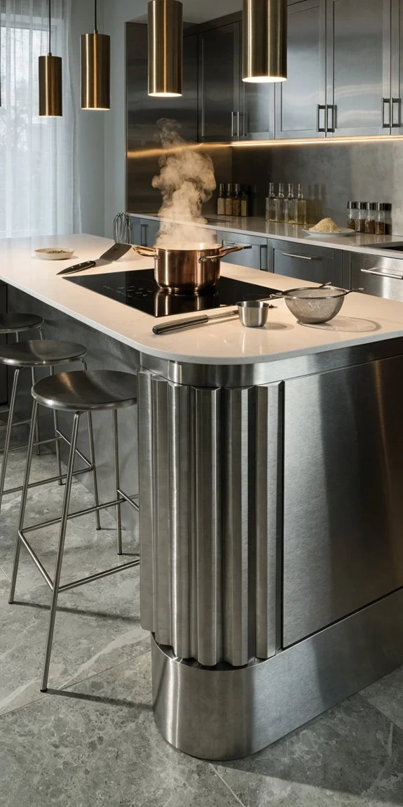 stove equipped island enhances cooking