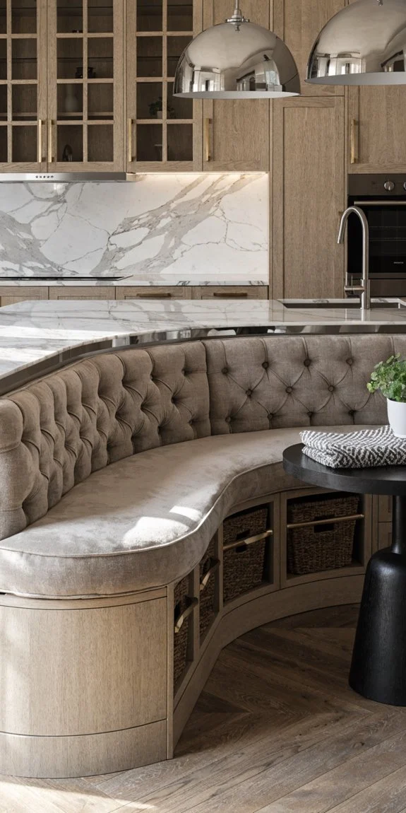 stylish kitchen bench with storage