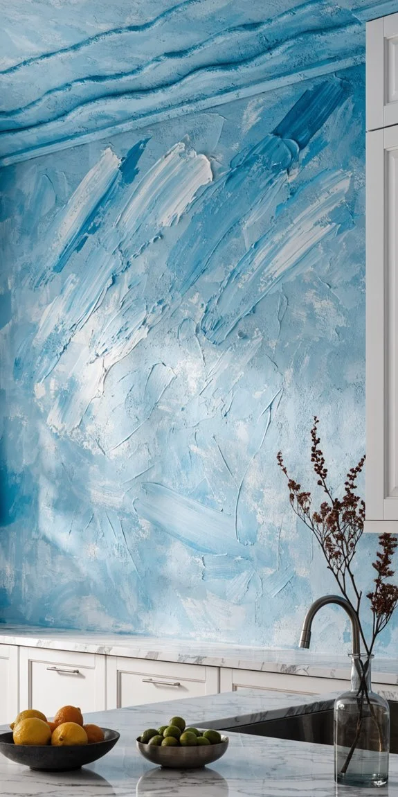 textured blue interiors elevate kitchens