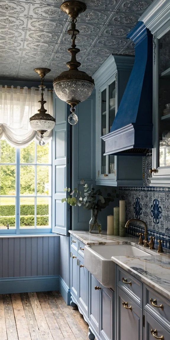 vintage french blue fixtures charm