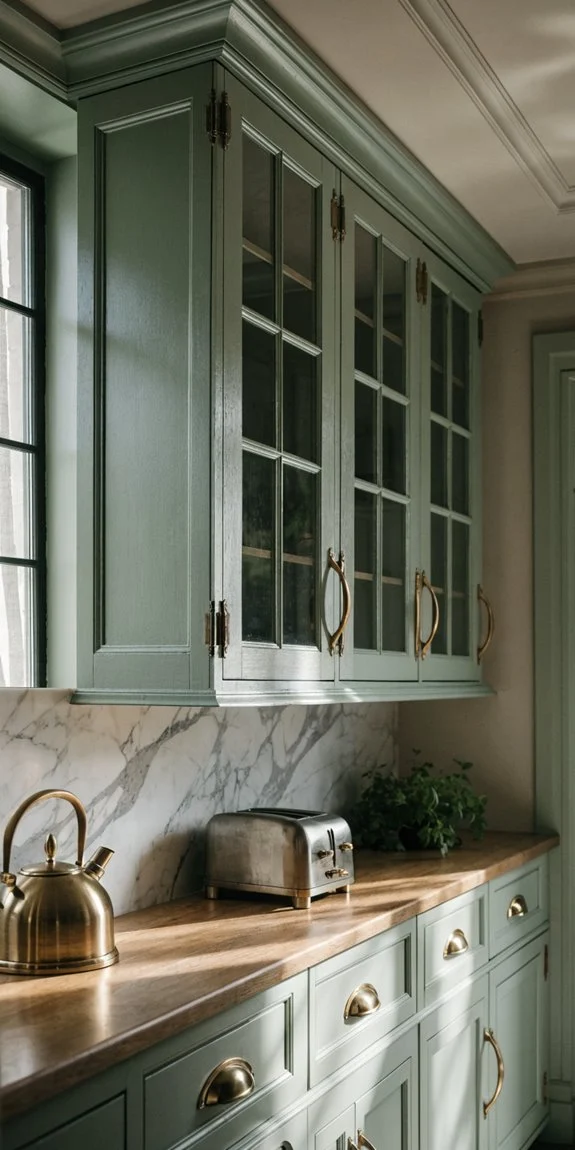 vintage hardware adds sage warmth