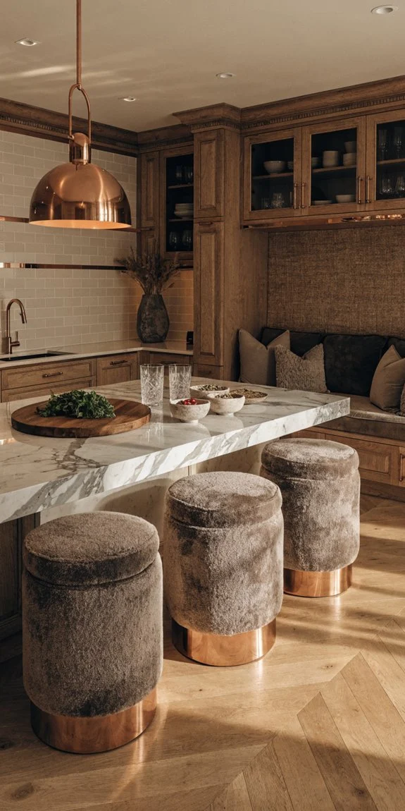 warm white bulbs create cozy kitchen ambiance