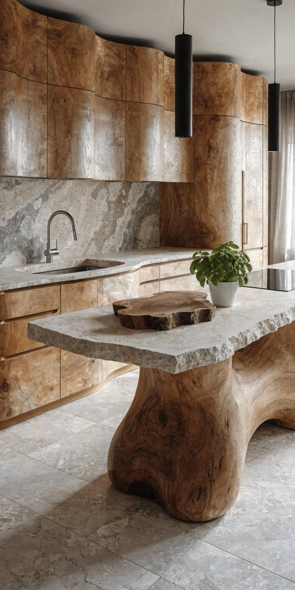 wooden cabinetry enhances natural warmth